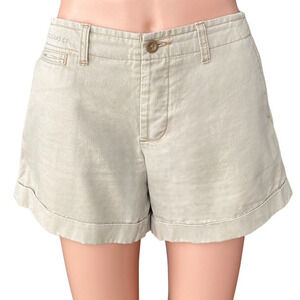 RALPH LAUREN POLO Tan Khaki Cotton Button Fly Shorts with Cuff ~ Women's Size 8